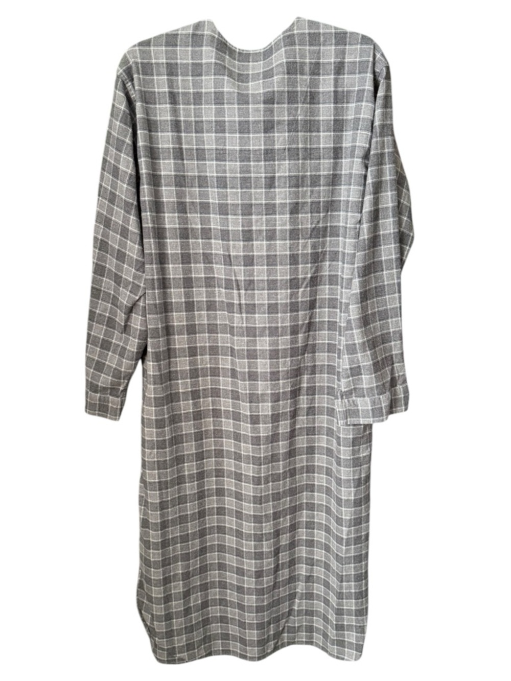 Brooks Brothers Mens Sleep Shirt Soft Cotton Tartan Gray Plaid Size Medium - Picture 5 of 6